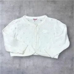 美品✨MIKI HOUSE 白 カーディガン キッズ ミキハウス フリーサイズ