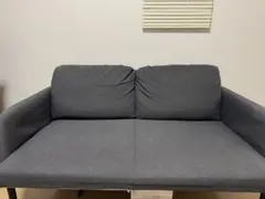 【IKEA】グレー 2人掛けソファ ファブリック