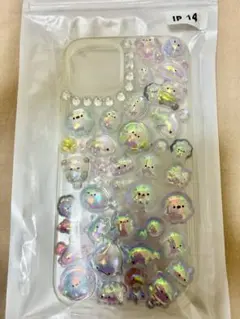 廃盤レア☆ぷかぷかボンボンオーロラiPhone14ケース☆ボンボンドロップシール