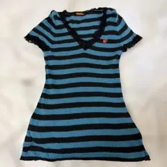 Hysteric Glamour ボーダー 半袖カットソー レース