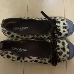 KISSASPORT ヒョウ柄 フラットシューズ 230 E