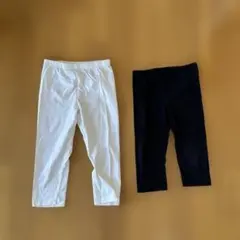 H&M スパッツセット 7部丈ホワイト・ブラック