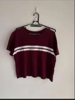 Bershka BSK 半袖Tシャツ ボルドー Mのサムネイル