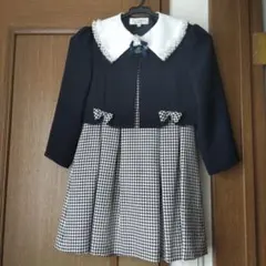 【美品】フォーマルドレス　ワンピース　ボレロ　120 ネイビー・白