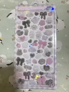 m*k様 ふわふわドロップシール　しろくろふわふわ