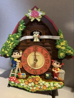 タイムセール中　不二家　新品　ペコちゃんレトロ置き時計 不二家 ペコちゃん 陶器置き時計 新品 未使用 箱付き 非売品