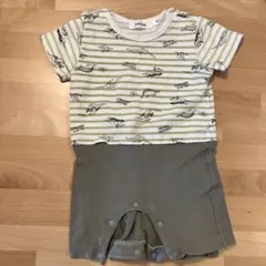恐竜柄ロンパース 80サイズ