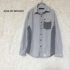 AZUL by moussy 長袖シャツ XS グレー 切替デザイン トップス