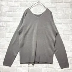 アズールバイマウジー ニットカットソー M 美品 グレー シンプル Vネック