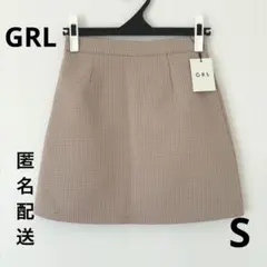 GRL  インパン付き千鳥格子台形ミニスカート　S  インパン付きミニスカート