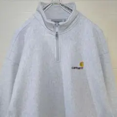Carhartt　カーハート　スウェット　刺繍ロゴ　ハーフジップ　裏起毛
