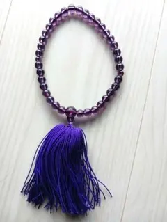紫のタッセル付き数珠