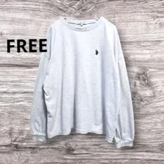 U.S. PORO ASSN. 長袖Tシャツ オーバーサイズ　ライトグレーのサムネイル