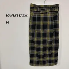LOWRYS FARM チェック柄タイトロングスカート Mサイズc167③