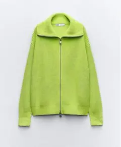 ZARA ジップアップニットカーディガン　S