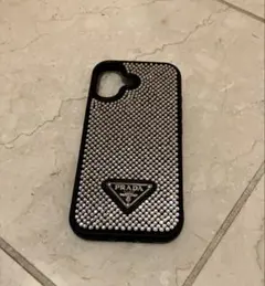 PRADA iphone17ケース ラインストーン クリスタル 三角ロゴ 正規品