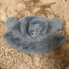 ミッキーマウス耳付き ふわふわ グレー バケハ