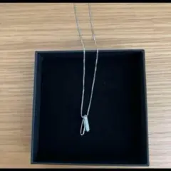 シルバー ビジュー プレート ネックレス