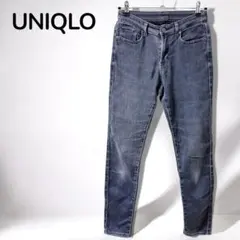 【ユニクロUNIQLO】EZYパンツ　丈標準　デニムパンツ　ストレッチ　ブラック