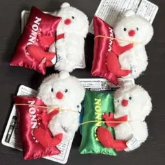 【新品 タグ付き】パペットスンスン おやすみピローマスコット ノンノン 赤 緑