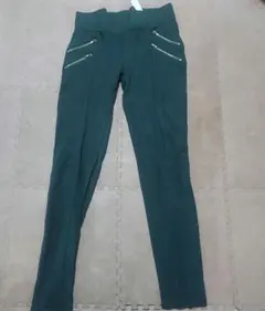 ZARA BASIC ザラ レギンスパンツ S ダークグリーンスキニー
