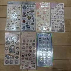 シール7点まとめ売り！サンリオ　リラックマ　大人図鑑　立体シール　おはじきシール