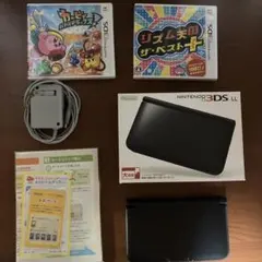 《極美品》Nintendo3DS LL 本体 ブラック+ソフト2種　使用感無