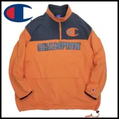 4L/古着 Champion チャンピオン ハーフジップ スウェット ドロスト