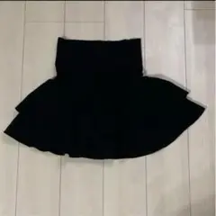 ブラック フレアスカート　ベロア生地