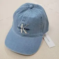 Calvin Klein デニムキャップ　ライトブルー CKイニシャル
