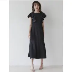 【新品未使用】ラグナムーン バックレースアップデニムワンピース ブラック Sのサムネイル