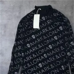 新品 MARK&LONA レディース ハイネック 長袖シャツ 黒 スカル S