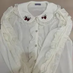 axes femme kawaii梯子レース半袖ブラウス（白×サックス） axes femme kawaii梯子レース半袖ブラウス（白×サックス）