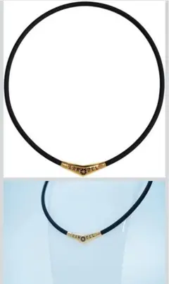た*う様 【限定カラー】V字型デザインネックレス黒×金 14000円