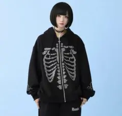 希少 レア✨ ikumi レントゲン フーディー パーカー ジップ 骨 - メルカリ