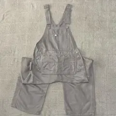 グレー 綿麻生地のオーバーオール