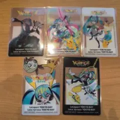 ポケモン　初音ミク　ららぽーと東京ベイ限定　クリアカード　全5種フルコンプ