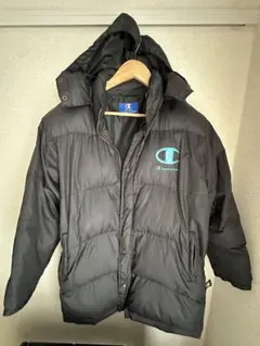 Champion ブラック ダウンジャケット フード付き
