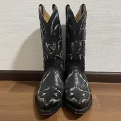 SENDRAブラックレザーウエスタンブーツ 7