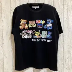 RUMSODA 天竺プリント アップリケ 半袖Tシャツ