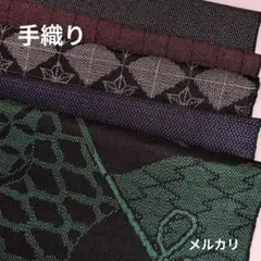 着物はぎれセット　正絹947　手織り紬　アンティーク　生地　古布　☆おまけ付き