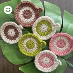 まるいアクリルたわし　スモーキー　6枚
