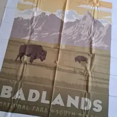 90×110　国立公園　サウスダコタ　バイソン　usaコットン ライリーブレイク