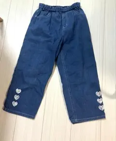 any FAM キッズ デニムパンツ 130cm ハート刺繍