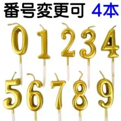 ４本（数字変更可）【ゴールド ナンバーキャンドル】③のサムネイル