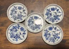 レトロBlue Danube 青い花柄 皿 5枚セット