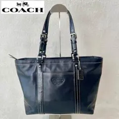 【極美品✨】COACH オールドコーチ　オールレザー×ステッチ　肩掛け　A4可