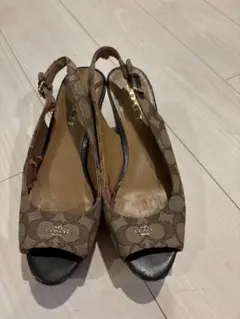 COACH オープントゥサンダル ブラウン/