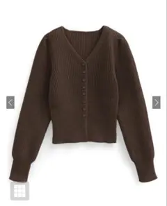 GRL Ｖネックリブニットカーディガン[an1682] ブラウン
