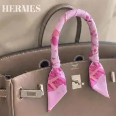 a125【極美品】HERMESエルメス ツイリー ボルデュックリボン 赤